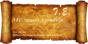 Tölgyesi Elemér névjegykártya