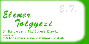 elemer tolgyesi business card